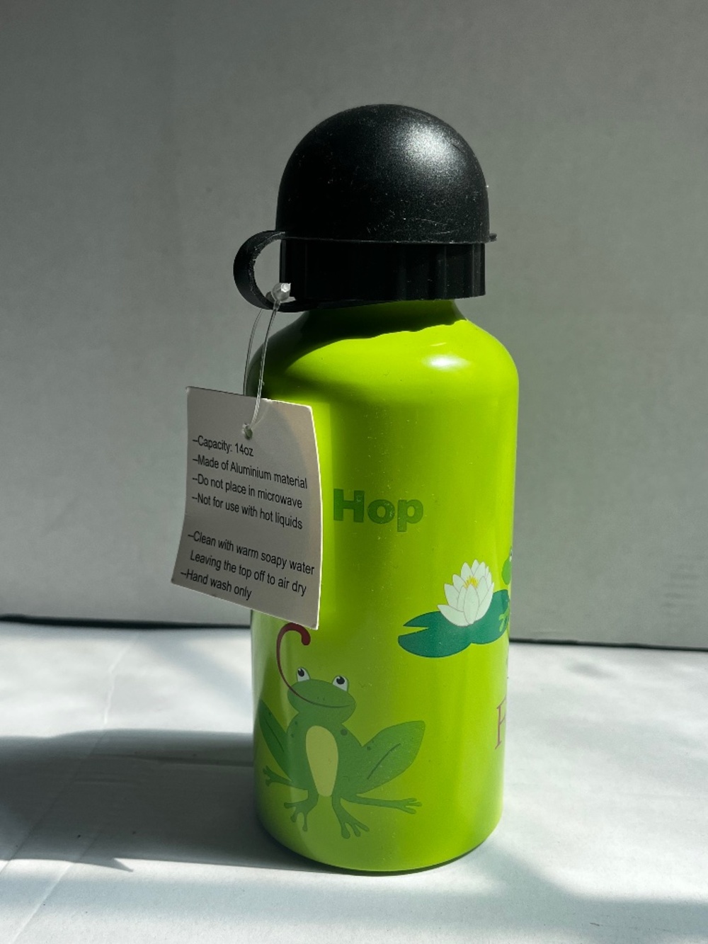 Frog Lily Pad Green Screw Top (with cover) Metal Water Bottle